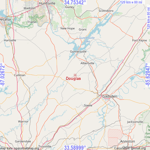 Douglas on map