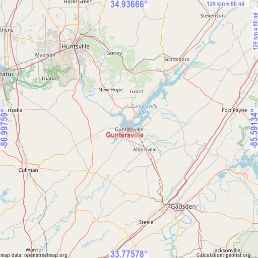 Guntersville on map