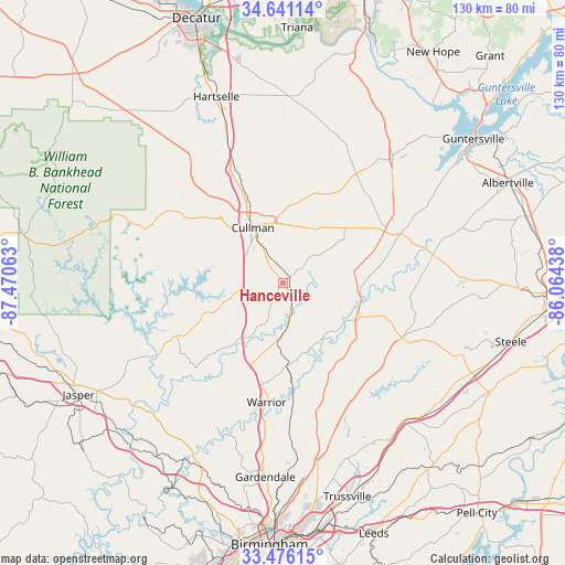 Hanceville on map