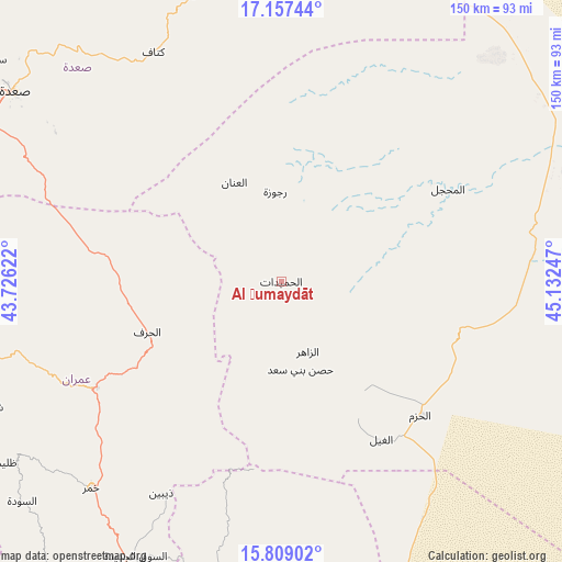 Al Ḩumaydāt on map