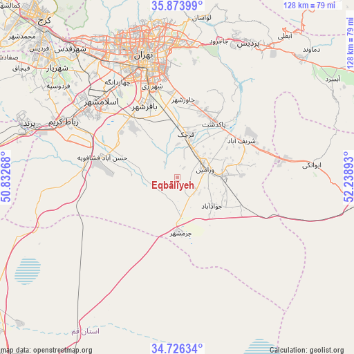 Eqbālīyeh on map