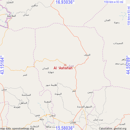 Al ‘Ashshah on map