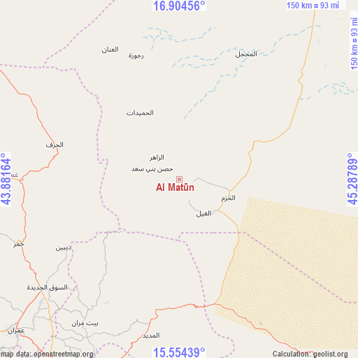 Al Matūn on map