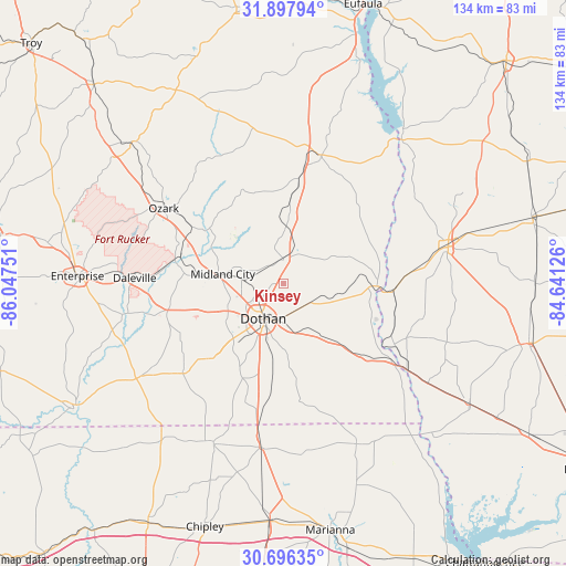 Kinsey on map