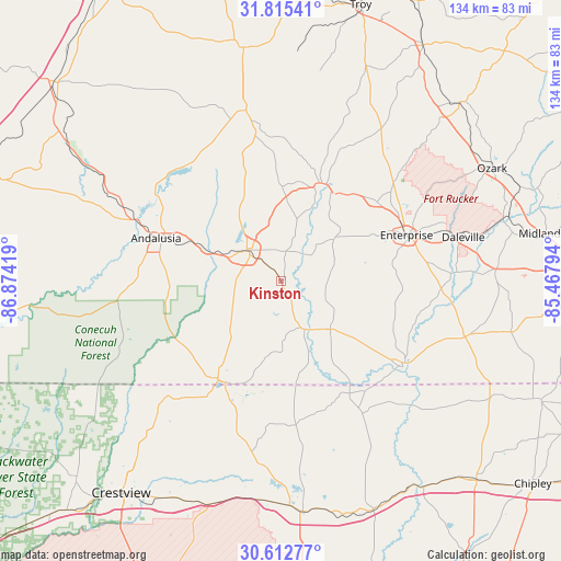 Kinston on map