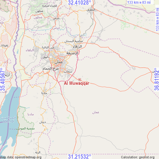 Al Muwaqqar on map