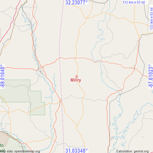 Millry on map