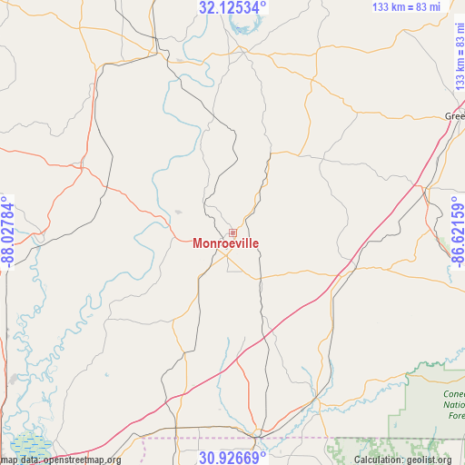 Monroeville on map