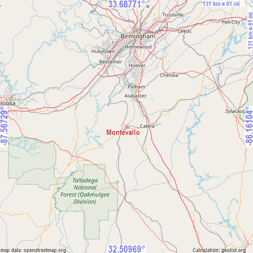 Montevallo on map