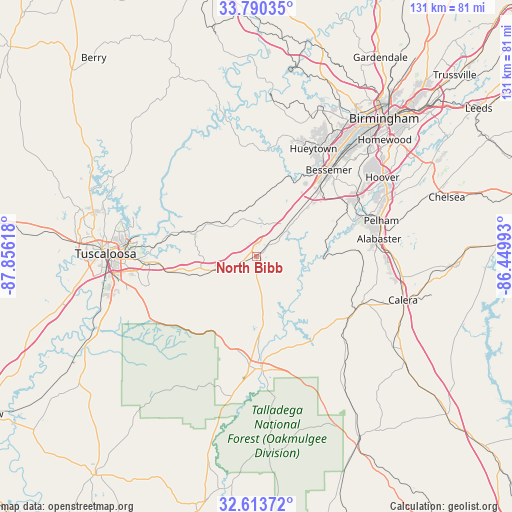 North Bibb on map