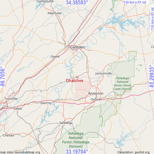 Ohatchee on map