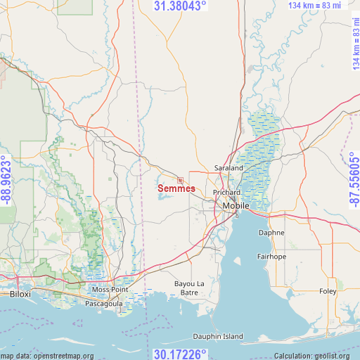 Semmes on map