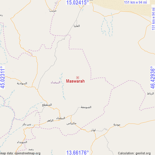 Maswarah on map