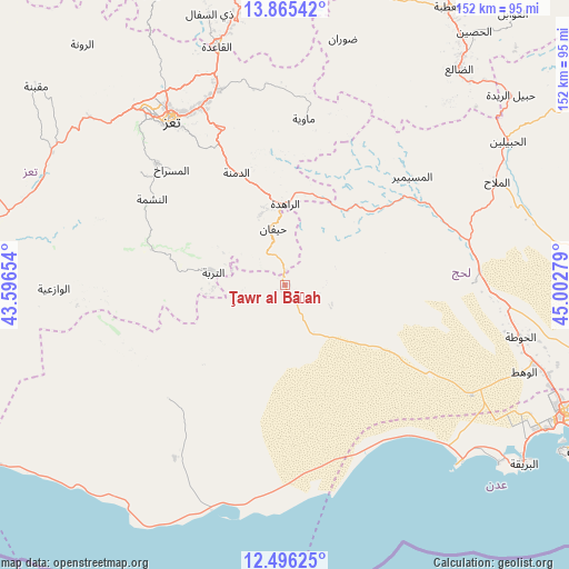 Ţawr al Bāḩah on map