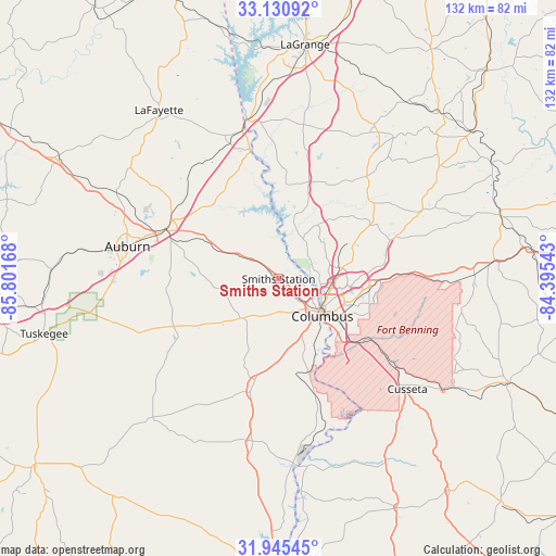 Smiths Station on map