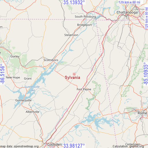 Sylvania on map