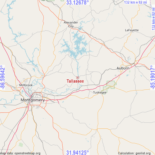 Tallassee on map