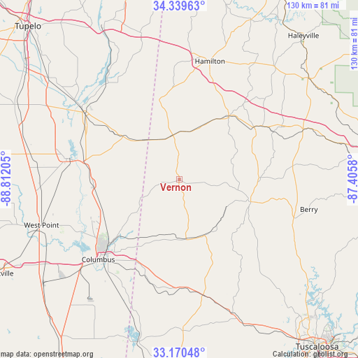 Vernon on map