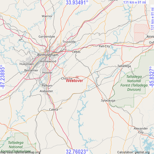 Westover on map