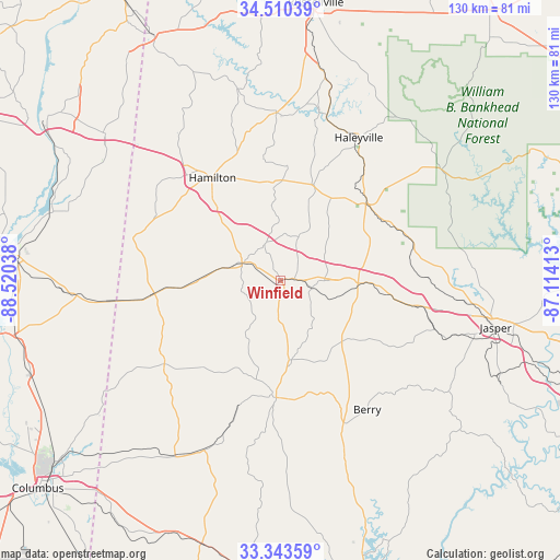 Winfield on map