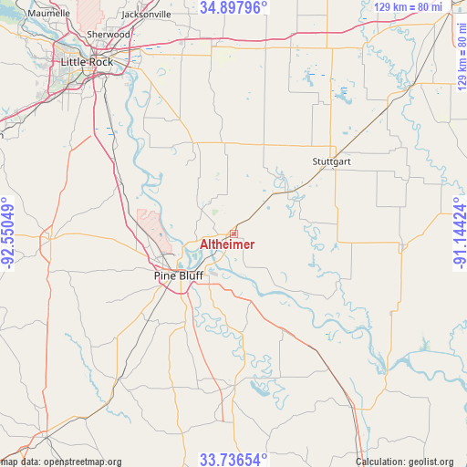 Altheimer on map