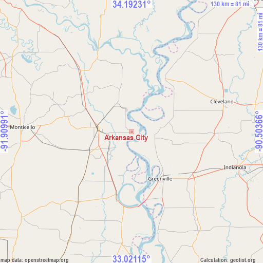 Arkansas City on map