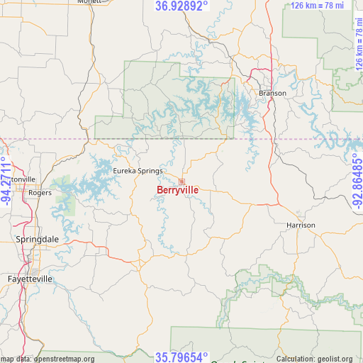 Berryville on map