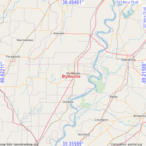 Blytheville on map