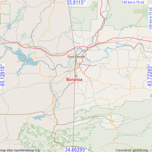 Bonanza on map