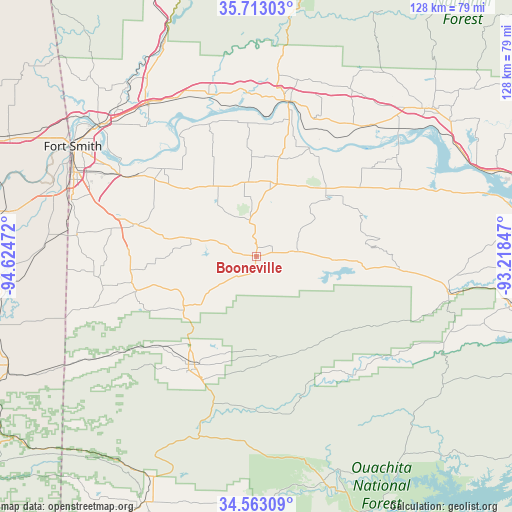 Booneville on map