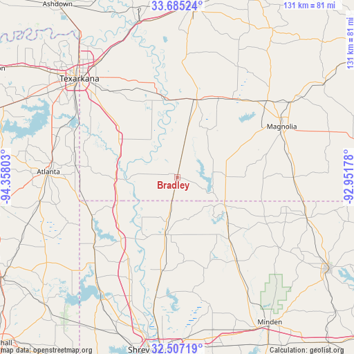 Bradley on map