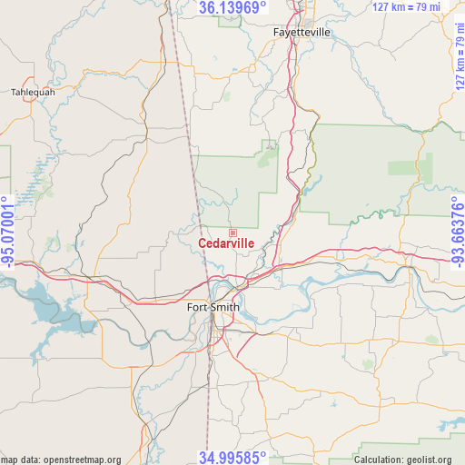 Cedarville on map