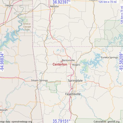 Centerton on map