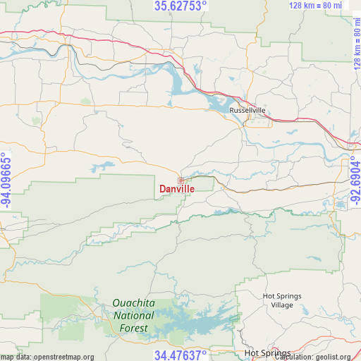 Danville on map