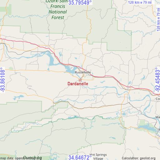Dardanelle on map