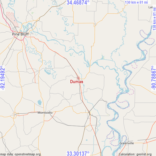 Dumas on map