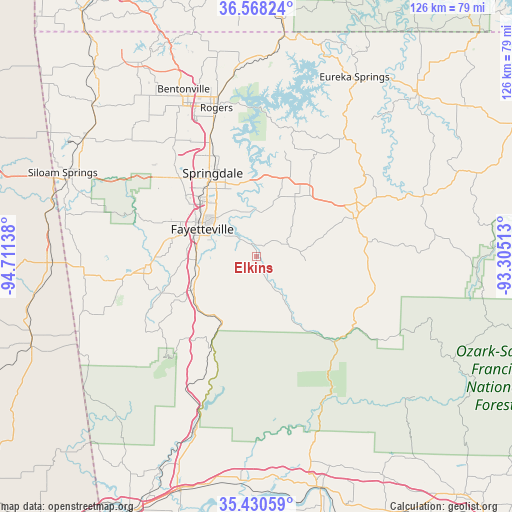 Elkins on map