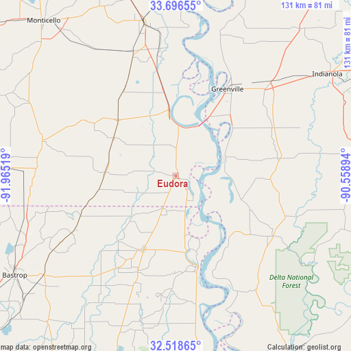 Eudora on map