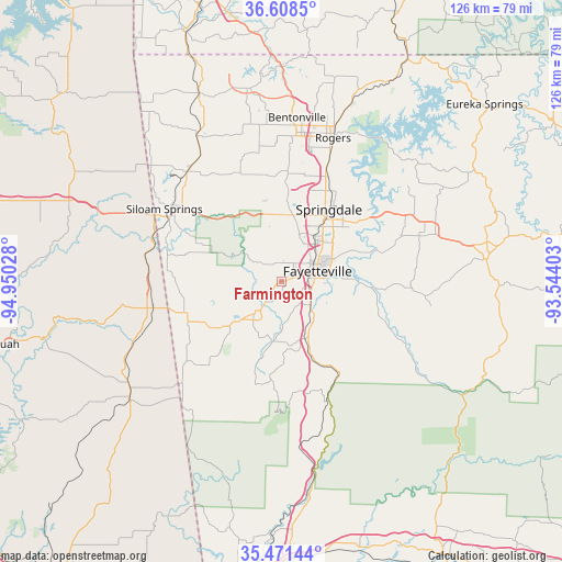 Farmington on map