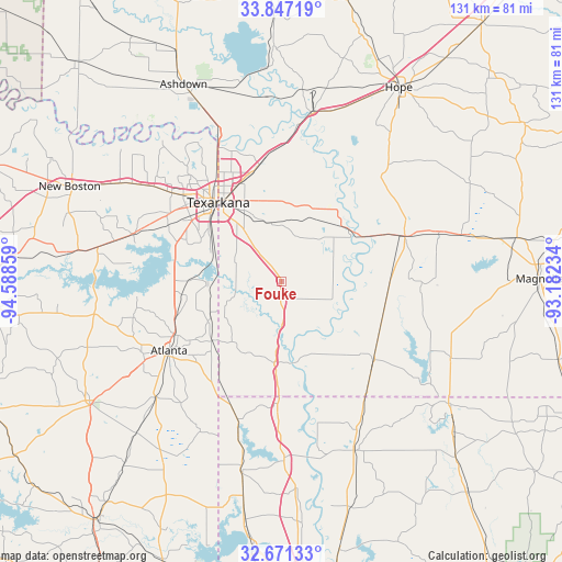 Fouke on map