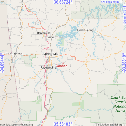 Goshen on map