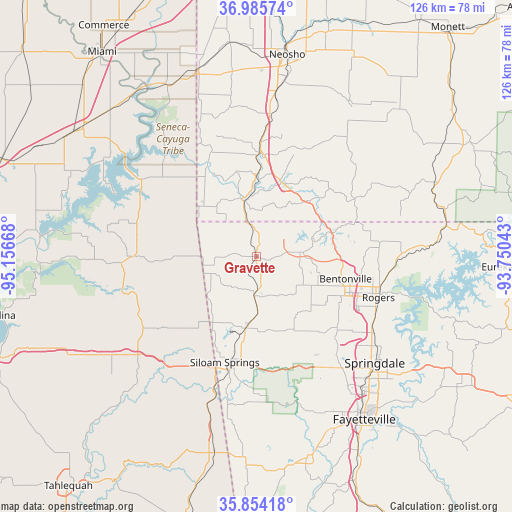 Gravette on map
