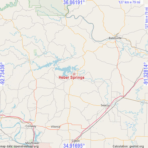 Heber Springs on map