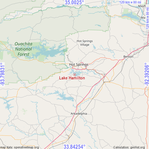 Lake Hamilton on map