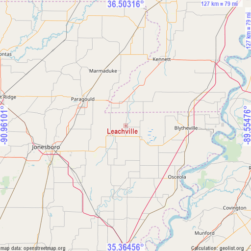 Leachville on map