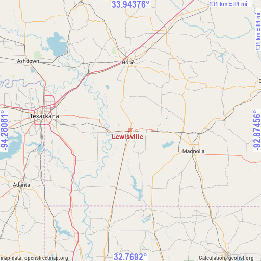 Lewisville on map