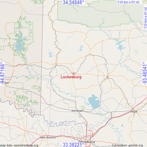 Lockesburg on map