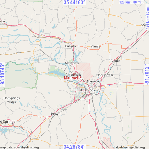 Maumelle on map