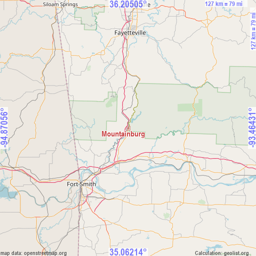 Mountainburg on map