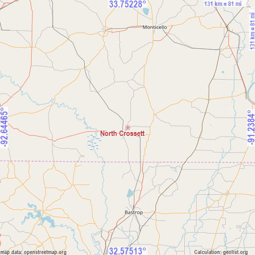 North Crossett on map